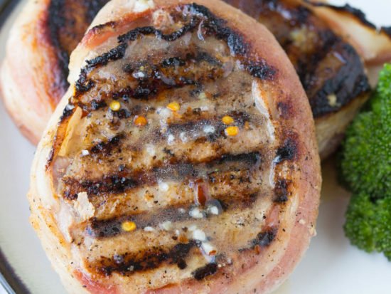 Bacon Wrapped Grilled Pork Chops with Citrus Drizzle » Civilized Caveman