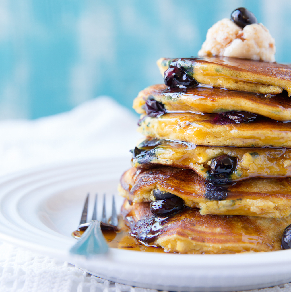 Fluffy Blueberry Paleo Pancakes - Gluten Free Pancakes