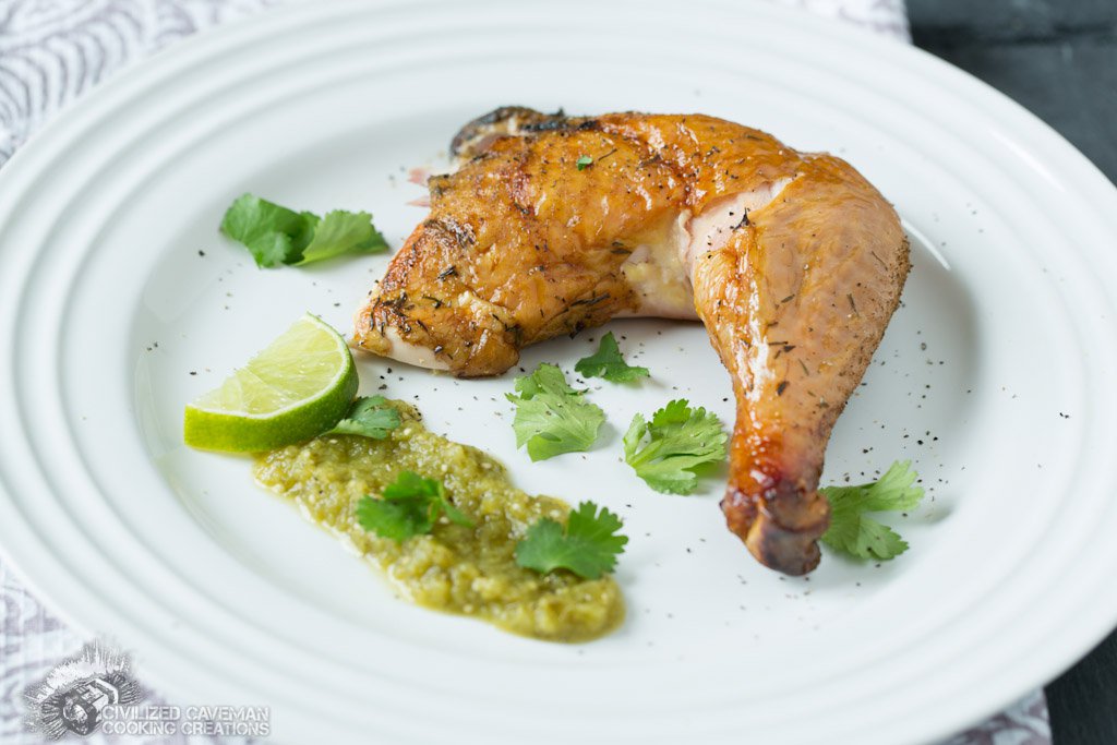 Smoked Chicken with Tomatillo Salsa