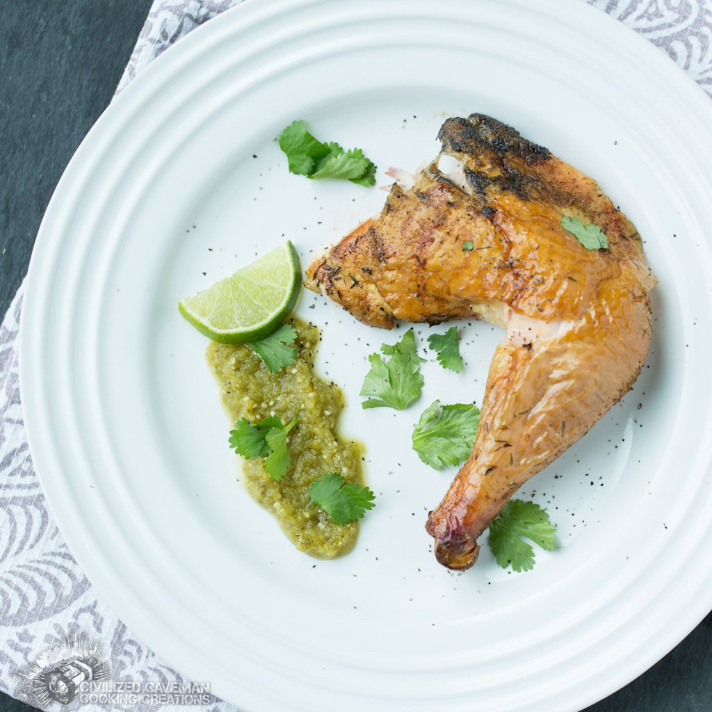Smoked Chicken with Tomatillo Salsa
