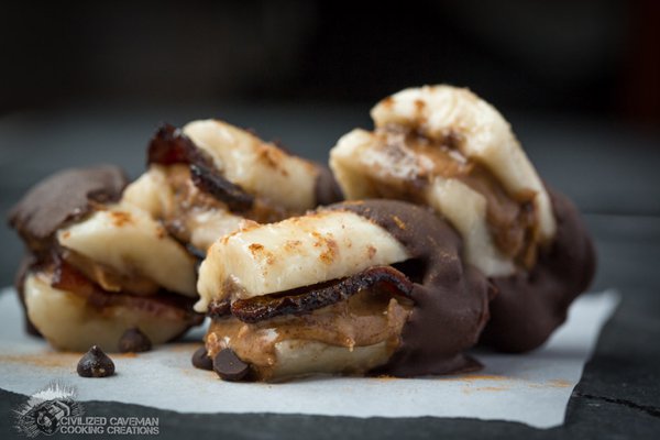 Chocolate Bacon Almond Butter Bananas
