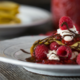 Raspberry Marshmallow Crepes that are gluten free and paleo
