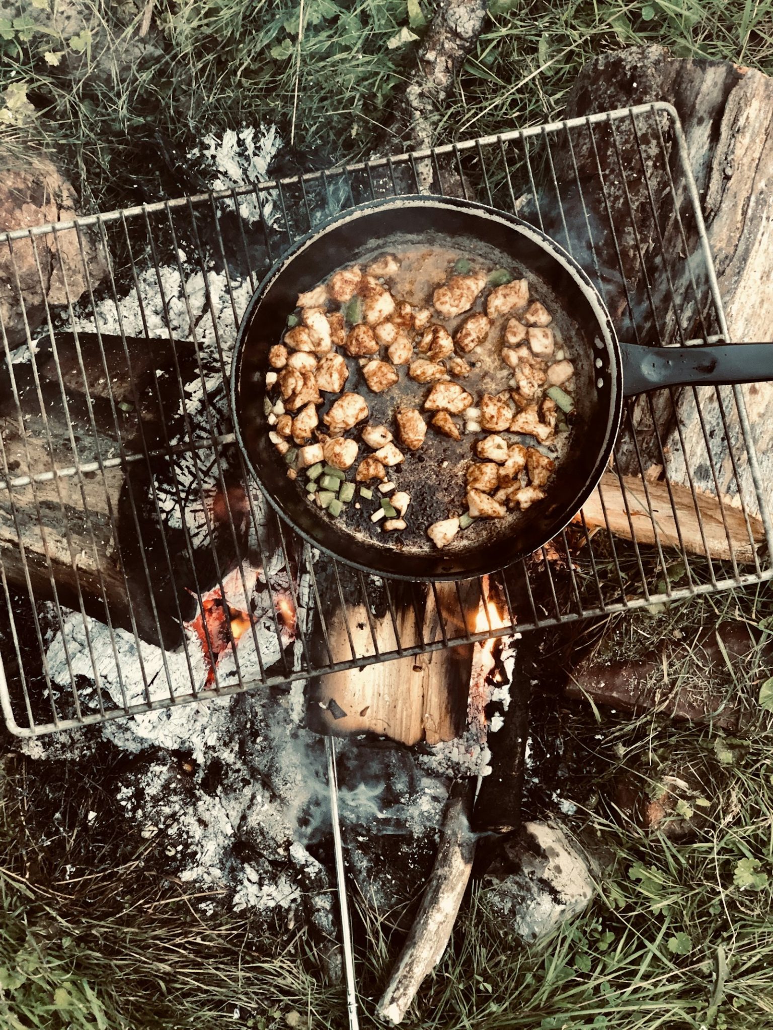A skillet on medium heat, the only tool the one pan summer method needs